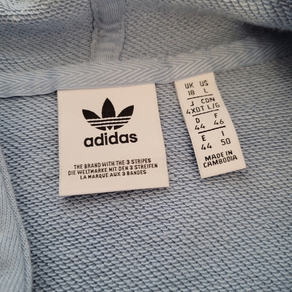 ADIDAS Originals Cropped Hoodie with Satin Tape | size LARGE - Picture 3 of 7